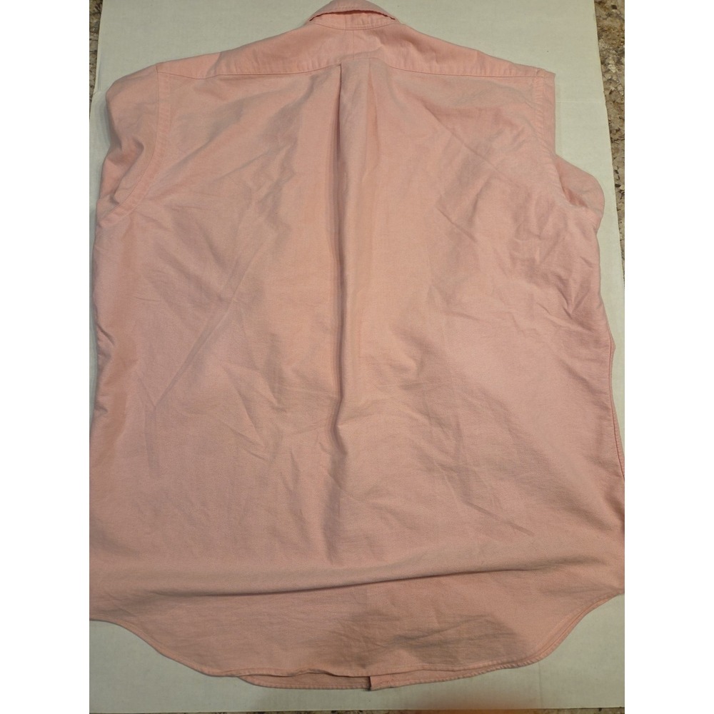 Polo Ralph Lauren Vintage Men Classic Fit Long Sleeve Oxford Shirt Salmon Pink L - Picture 5 of 5